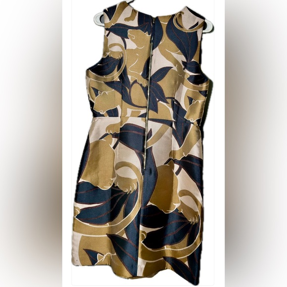 Ann Taylor Jungle Cat Jaguar Sheath Sleeveless Dress - size 6 - Picture 3 of 5